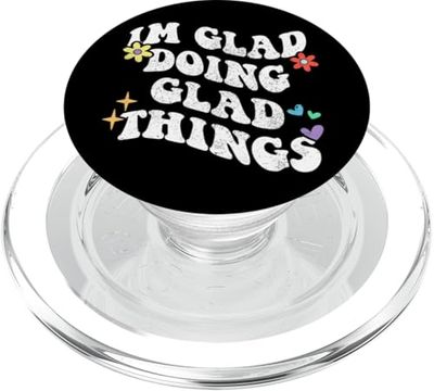 Retro Groovy Im Glad Doing Glad Things Funny Día de la Madre PopSockets PopGrip para MagSafe