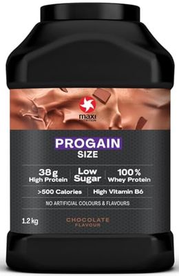 MaxiNutrition Progain | Whey Protein Powder Sports Supplement Shake for Size and Mass | Chocolate, 1.2kg - 10 Servings