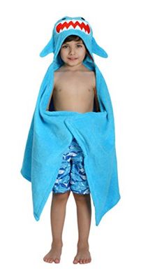 Zoocchini 100 procent katoen kinderen Hooded handdoek, Sherman de haai