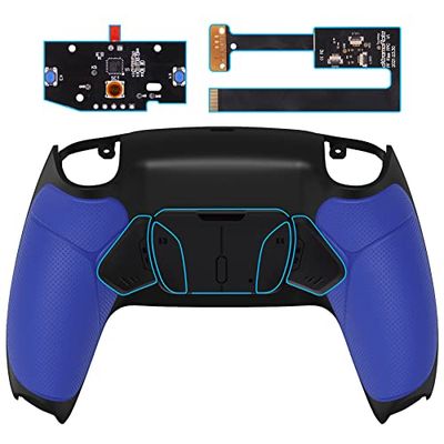 eXtremeRate Blue Rubberized Grip Programable RISE4 Remap Kit for ps5 Controller BDM 010 BDM 020, Upgrade Board & Redesigned Back Shell & 4 Back Buttons for ps5 Controller