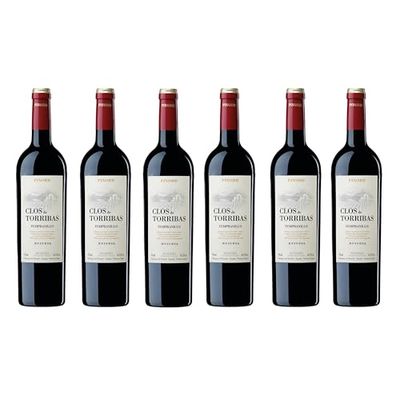 Clos De Torribas Vino Tinto Reserva Variedad Tempranillo Crianza durante 1 Año, Caja de 6 botellas x 750 ml