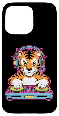 Dj Tiger Headphones Turntable Music Vibes Case for iPhone 15 Pro Max