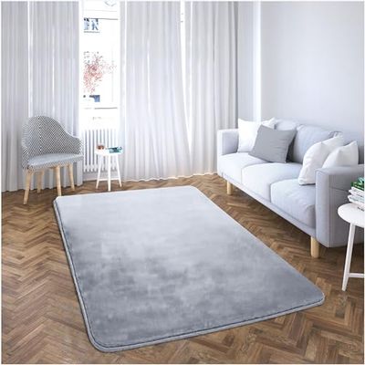 GC GAVENO CAVAILIA Extra zacht en pluizig fluwelen gevoel, antislip glanzend slaapkamerkleed voor comfortabele woon- en slaapkamers, natuurlijk woondecoratie, zilver, (120 x 170), 100% polyester