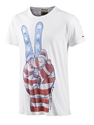 Tommy Jeans Heren Flag 1/2-mouw T-shirt