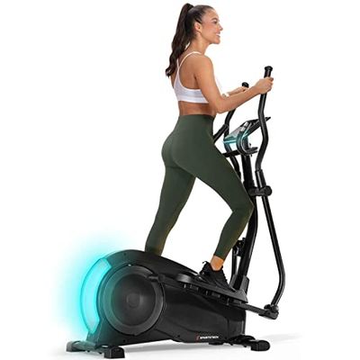Sportstech - CX700 Eliptica Entrenador, Profesional Elipticas Fitness casa Bicicleta, Inteligente Bicicleta Eliptica para Casa con Freno Magnético y Sistema LED, 12 Programas + HRC y Modo Watt