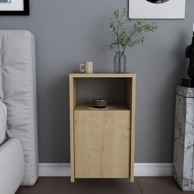Hanah Home Scandinavian Oak Nightstand, 36 x 25,3 x 61,4 cm | 100% melamina revestida de partículas, 18 mm de Grosor, decoración de Hotel y Cabina