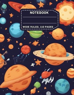 Notebook Wide Ruled 110 Pages: Unleash Creativity with Our Outer Space Inspired Composition Notebook for Kids