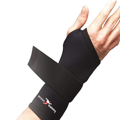 Precision Training Neoprene Wrist Support - Black/Red, Medium, yellow