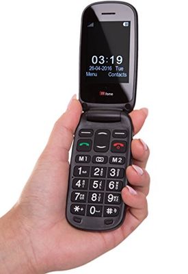 TTfone Lunar TT750 Big Button Simple Easy Clamshell Flip Mobile Phone Pay As You Go (Vodafone, Red)