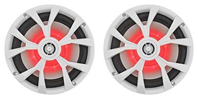 Rockville Coppia RKL80MW 20,3 cm 900 Watt Bianco 2-Way Marine Boat Speaker W/LED