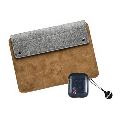 Pilatus Étui pour Ordinateur Portable 14" Caramel + étui Airpods étoiles