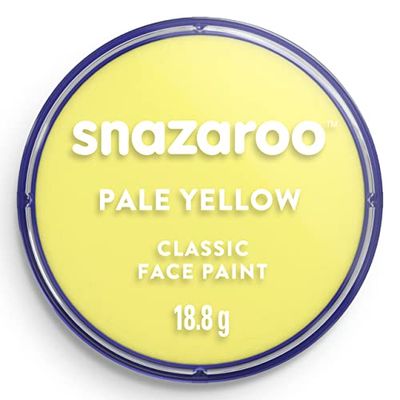 Snazaroo 1118233 Kinderschmink, huidvriendelijke hypoallergene gezichtsmake-up op waterbasis, vrij van parabenen - 18ml Pot, Pale Yellow