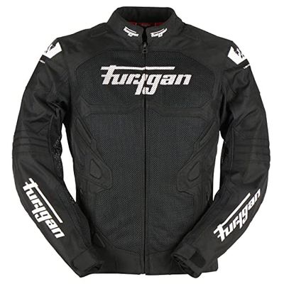 Furygan Men's Atom Vented EVO Jacket, Black-White, XL