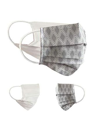 BaF Community-maskers Set van 2 stuks Unisex geïmproviseerd masker Omkeerbaar mondbeschermingsmasker Mond- en neusbescherming Omkeerbaar masker met motief katoen BCI Wasbaar