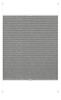 GARDINIA EASYFIX Plisségordijn Lilly Green om vast te klemmen, ondoorzichtig vouwgordijn, montagemateriaal inbegrepen, 100% gerecyclede stof, grijs, 100 x 130 cm (BxH)