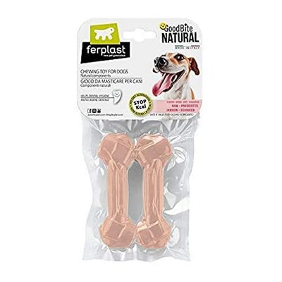 Ferplast GOODBITE NATURAL S bottenspeelgoed voor mondhygiëne, ham, middelgrote tot kleine hond (5-10 kg), naturel, 2 x 40 g