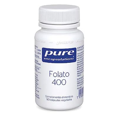 PURE ENCAPSULATIONS Folato 400, Metafolín, 5-MTHF, Forma Biológica Activa del Ácido Fólico, 90 Cápsulas Vegetales