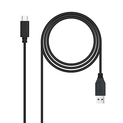 USB 3.1 Gen2-kabel biedt snelheden tot 10 Gbps en ondersteuning voor 3A lading. USB-C naar USB-A-stekker, lengte van 2 meter, ideaal voor een snelle en veilige verbinding. Kleur: zwart.