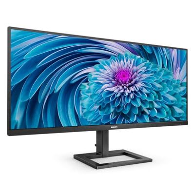 Philips 346E2LAE - Monitor WQHD de 34 pulgadas, Adaptive Sync, altavoz, altura ajustable (3440 x 1440, 100 Hz, DisplayPort, HDMI, USB-C, concentrador USB) Negro