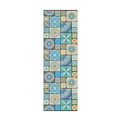 Doge Milano Chemin de cuisine, 100% Made in Italy, Tapis résistant aux taches avec impression numérique, Tapis antidérapant et lavable, Motif géométrique - Darian, cm 100x52