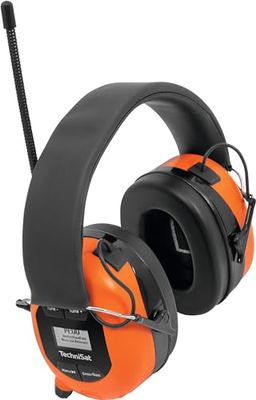 TechniSat STEREOMAN DAB+ OD – Casque Bluetooth sans fil stéréo DAB+/FM (réception radio DAB+/FM, antenne courte, microphone intégré, protection auditive capsule, pour une utilisation en extérieur)