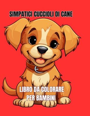 Simpatici cuccioli di cane libro da colorare per bambini