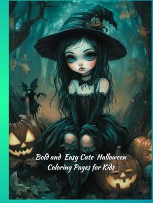 Bold and Easy Cute Halloween Coloring Pages for kids