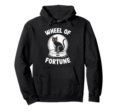 Wheel Of Fortune Cat On Robot Vacuum Cleaner Cat Pullover Hoodie