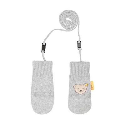 Steiff Unisex babyhandskar tumvantar, Mjuk grå melange, 3