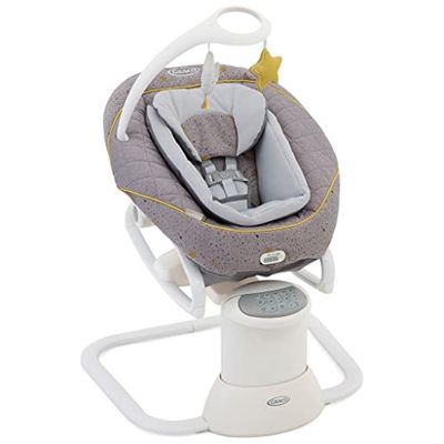 Graco All Ways Soother 2-i-1 babygunga och bärbar vippare (födelse till 6 månader, 0-9 kg), med vibration och justerbar svänghastighet, Stargazer