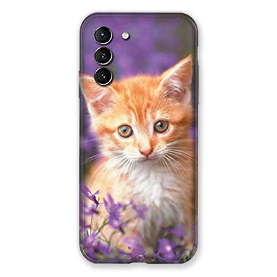 Beschermhoes voor Samsung Galaxy S21, motief: kat, violet
