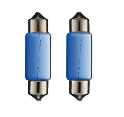 cyclingcolors 2x lampadina SV8.5 5W 10X36 24V blu lampada auto moto ciclomotore trattore camion furgone