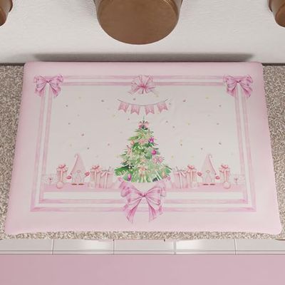 PETTI Artigiani Italiani - Coprifornello Natalizio, Coprifornello Cucina Natalizio, Copri Piano Cottura 50x70 cm, Coprifuochi Gnomo Rosa, 100% Made in Itay