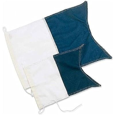 BestDivers Ai0955xl Best Divers-Bandera Alpha, 40 x 55 cm, Talla XL, Unisex Adulto, Blanco/Azul, 40x55 cm