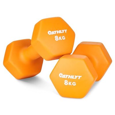 Athlyt - Set di Manubri Rivestiti in Neoprene, 2 x 8kg