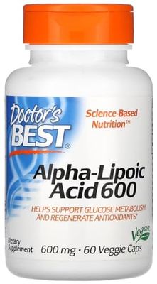 Doctor's Best - Alpha Lipoic Acid | Supports Energy Metabolism and antioxidant Defence - 600mg - 60 Veggie Capsules