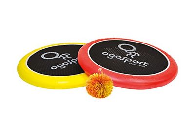 Schildkröt Ogo Sport Set para jogos ativos, 2 discos lisos Ø 29 cm com rede elástica, 1 bola Fuzzy Ø 6,5 cm, jogo divertido e seguro para exteriores