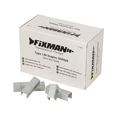 Fixman 701969 - Graffette tipo 140, 5000 pezzi, 10,55 x 10 x 1,26 mm