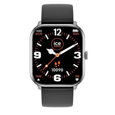 Ice-Watch - ICE smart Silver black - Smartwatch plateado para Hombre (Unisex) con Correa de silicona - 021411 (1,85")