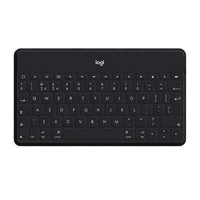 Logitech Keys-to-Go Draadloos tablet-toetsenbord, Bluetooth, iOS-speciale toetsen, ultralicht & geruisloos, 3 maanden batterijduur, voor tablet en smartphone, Italiaanse QWERTY-lay-out - zwart