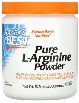 Doctor's Best L-Arginine en Poudre Pure - 300g - Soutien pour la Circulation et la Performance Sportive