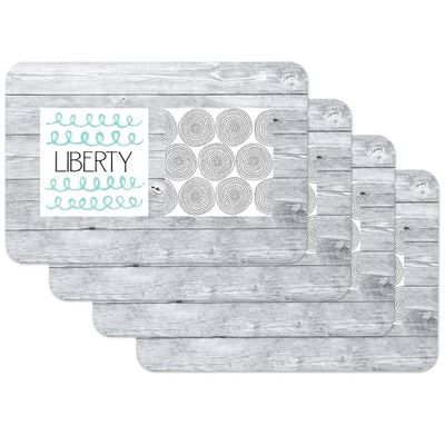 Venilia Protector de mesa Liberty, Toalha de mesa individual, toalha de mesa individual para sala de jantar, adequada para alimentos, cinzento, 4 cortes, 45 x 30 cm, 59083
