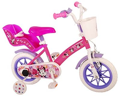 albri Barn, 12" Mimmi Cykel med sidostabilisatorer och dockhållare, Rosa, Liten