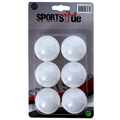 SPORTSIDE - 6 Pingpongballen - Racketspel - Tafeltennis - Sportaccessoire - Buitenspel - 046577 - Wit - Plastic - 4 cm - Sportartikel