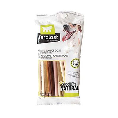 Ferplast GOODBITE Natural Stick - Juguete Palito para la Higiene Oral, Sabores Mixtos, Perro Medio-Pequeño (5-25 Kg), Natural, 20 Piezas de 9 g