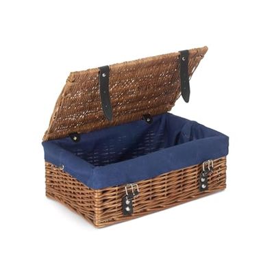Red Hamper EH169N Blue Double Steamed Blue Lining 35cm Empty Wicker Hamper Basket
