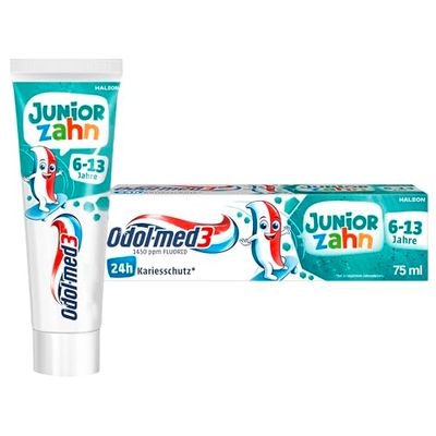 Odol-med3 dentifricio dentifricio per bambini dai 6 anni in su, per proteggere denti da latte e denti permanenti, 75 ml