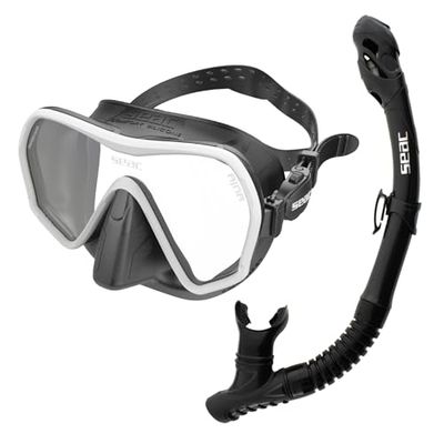 SEAC Set Ajna Droog, Frameloze Masker Set Snorkel voor Duiken