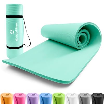 DoYourFitness® Fitness en yoga mat |Zachte en dikke anti-slip mat, 183 x 61 x 1,0 cm | Ideaal voor gymnastiek, pilates en yoga, voor beginners en gevorderden [turquoise]