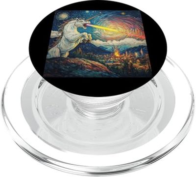 Kaiju Unicornio Noche Estrellada Pintura Van Gogh PopSockets PopGrip para MagSafe